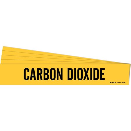 BRADY CARBON DIOXIDE Pipe Marker Style 1 Polyester Black on Yellow 1 per Card, 5 PK 105740-PK
